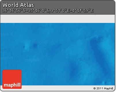 Physical 3D Map of the Area around 36° 1' 30" S, 4° 19' 30" E