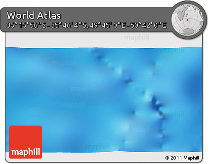 Physical 3D Map of the Area around 36° 1' 30" S, 50° 13' 30" E