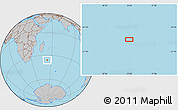 Gray Location Map of the area around 36° 1' 30" S, 53° 37' 30" E