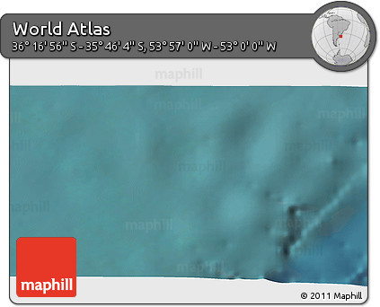 Satellite 3D Map of the Area around 36° 1' 30" S, 53° 28' 30" W