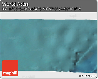 Satellite 3D Map of the Area around 36° 1' 30" S, 53° 28' 30" W