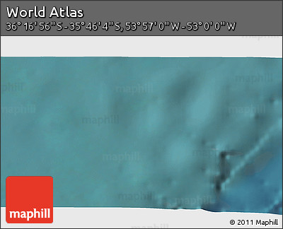 Satellite 3D Map of the Area around 36° 1' 30" S, 53° 28' 30" W