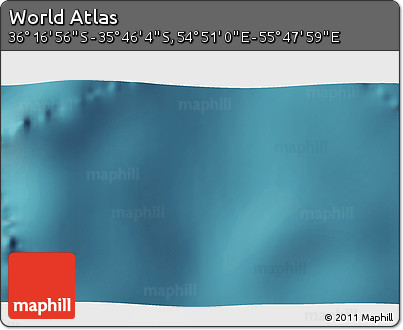 Satellite 3D Map of the Area around 36° 1' 30" S, 55° 19' 30" E