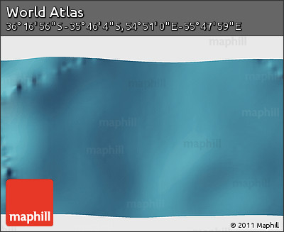 Satellite 3D Map of the Area around 36° 1' 30" S, 55° 19' 30" E