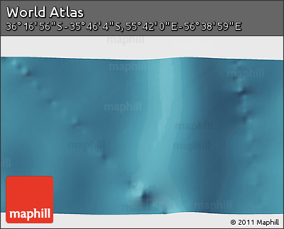 Satellite 3D Map of the Area around 36° 1' 30" S, 56° 10' 29" E