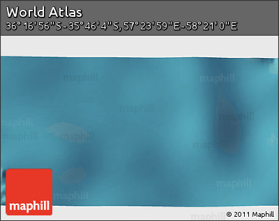 Satellite 3D Map of the Area around 36° 1' 30" S, 57° 52' 30" E