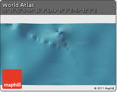 Satellite 3D Map of the Area around 36° 1' 30" S, 58° 43' 30" E