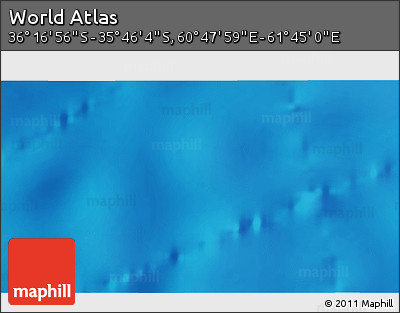 Physical 3D Map of the Area around 36° 1' 30" S, 61° 16' 29" E