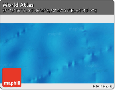 Physical 3D Map of the Area around 36° 1' 30" S, 61° 16' 29" E