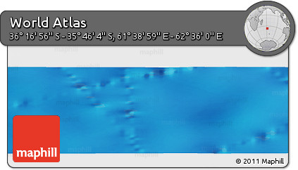 Physical Panoramic Map of the Area around 36° 1' 30" S, 62° 7' 30" E