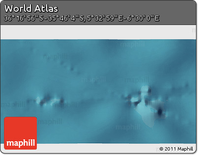 Satellite 3D Map of the Area around 36° 1' 30" S, 6° 1' 30" E
