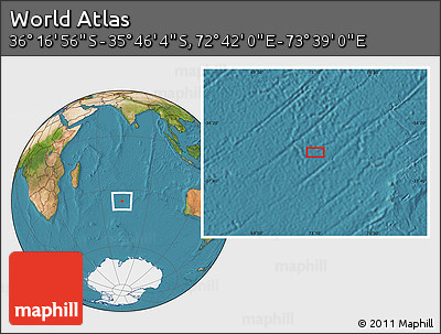 Satellite Location Map of the Area around 36° 1' 30" S, 73° 10' 30" E