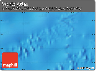 Physical Map of the Area around 36° 1' 30" S, 83° 13' 29" W