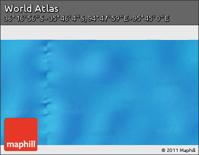 Physical 3D Map of the Area around 36° 1' 30" S, 95° 16' 30" E