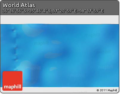 Physical 3D Map of the Area around 36° 1' 30" S, 97° 49' 29" E