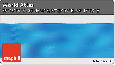 Physical Panoramic Map of the Area around 36° 1' 30" S, 97° 49' 29" E