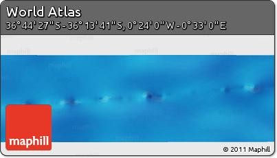 Physical Panoramic Map of the Area around 36° 29' 4" S, 0° 4' 30" E