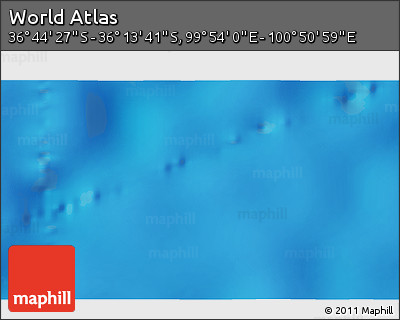 Physical 3D Map of the Area around 36° 29' 4" S, 100° 22' 30" E