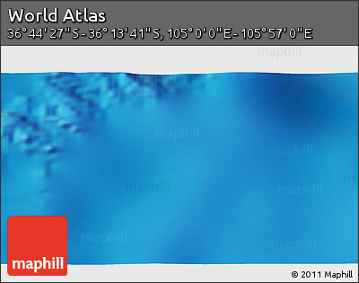 Physical 3D Map of the Area around 36° 29' 4" S, 105° 28' 29" E