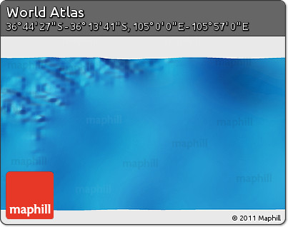 Physical 3D Map of the Area around 36° 29' 4" S, 105° 28' 29" E