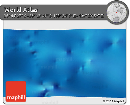 Physical 3D Map of the Area around 36° 29' 4" S, 108° 52' 30" E