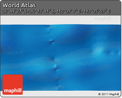 Physical 3D Map of the Area around 36° 29' 4" S, 113° 7' 30" E