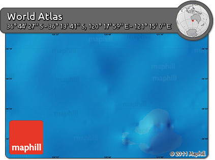 Physical Map of the Area around 36° 29' 4" S, 120° 46' 30" E