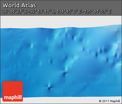 Physical 3D Map of the Area around 36° 29' 4" S, 135° 13' 29" E