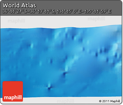 Physical 3D Map of the Area around 36° 29' 4" S, 135° 13' 29" E