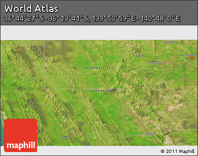 Satellite 3D Map of the Area around 36° 29' 4" S, 140° 19' 29" E