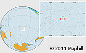 Political Location Map of the area around 36° 29' 4" S, 140° 10' 30" W