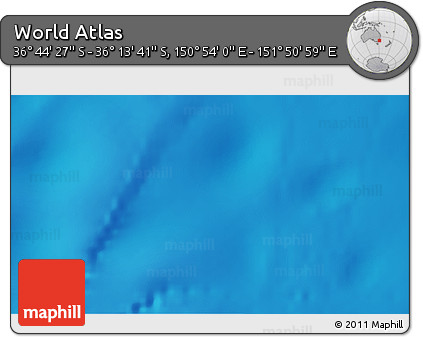 Physical 3D Map of the Area around 36° 29' 4" S, 151° 22' 30" E