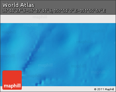 Physical 3D Map of the Area around 36° 29' 4" S, 151° 22' 30" E