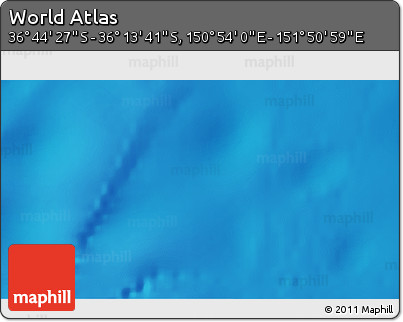 Physical 3D Map of the Area around 36° 29' 4" S, 151° 22' 30" E