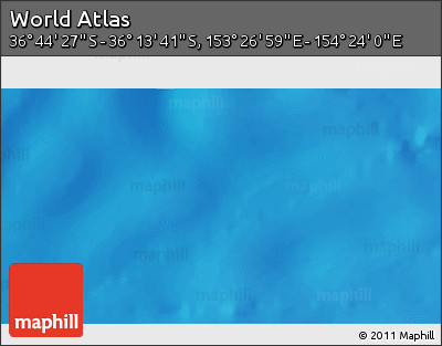 Physical 3D Map of the Area around 36° 29' 4" S, 153° 55' 30" E
