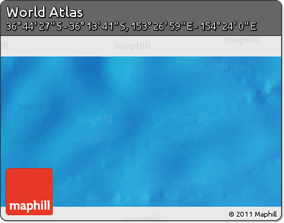 Physical 3D Map of the Area around 36° 29' 4" S, 153° 55' 30" E