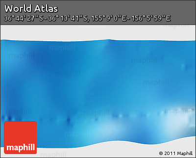 Physical 3D Map of the Area around 36° 29' 4" S, 155° 37' 30" E