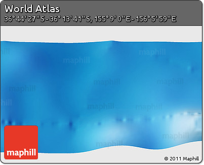 Physical 3D Map of the Area around 36° 29' 4" S, 155° 37' 30" E
