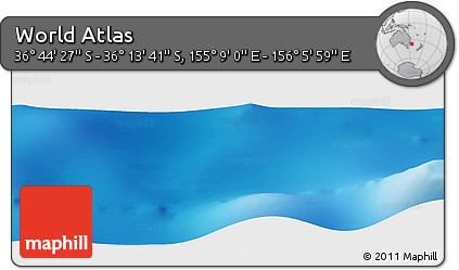 Physical Panoramic Map of the Area around 36° 29' 4" S, 155° 37' 30" E