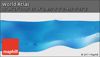 Physical Panoramic Map of the Area around 36° 29' 4" S, 155° 37' 30" E
