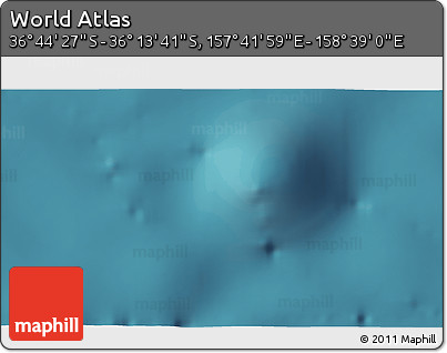 Satellite 3D Map of the Area around 36° 29' 4" S, 158° 10' 30" E