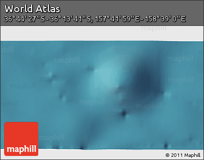 Satellite 3D Map of the Area around 36° 29' 4" S, 158° 10' 30" E
