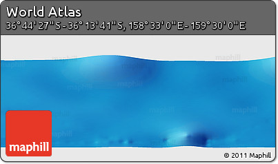 Physical Panoramic Map of the Area around 36° 29' 4" S, 159° 1' 30" E