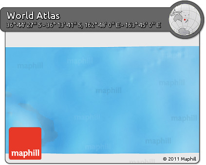 Physical 3D Map of the Area around 36° 29' 4" S, 163° 16' 30" E