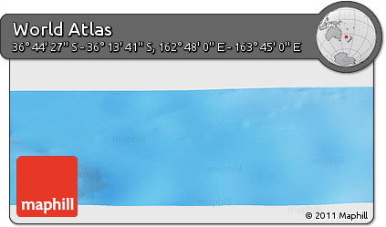 Physical Panoramic Map of the Area around 36° 29' 4" S, 163° 16' 30" E