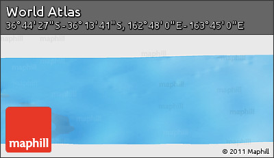 Physical Panoramic Map of the Area around 36° 29' 4" S, 163° 16' 30" E