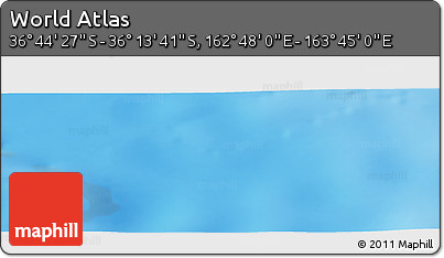 Physical Panoramic Map of the Area around 36° 29' 4" S, 163° 16' 30" E