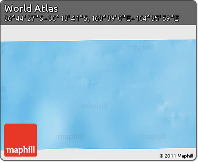 Physical 3D Map of the Area around 36° 29' 4" S, 164° 7' 30" E