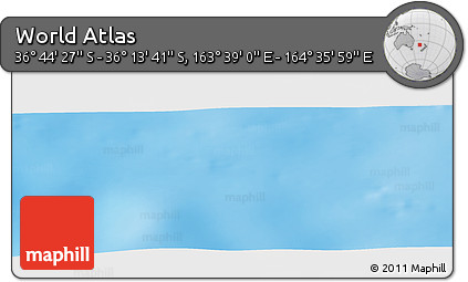 Physical Panoramic Map of the Area around 36° 29' 4" S, 164° 7' 30" E