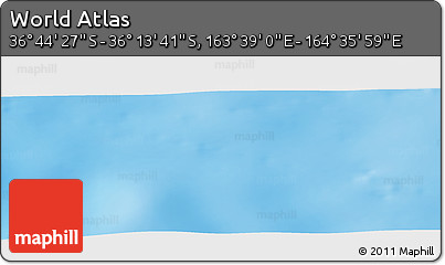 Physical Panoramic Map of the Area around 36° 29' 4" S, 164° 7' 30" E